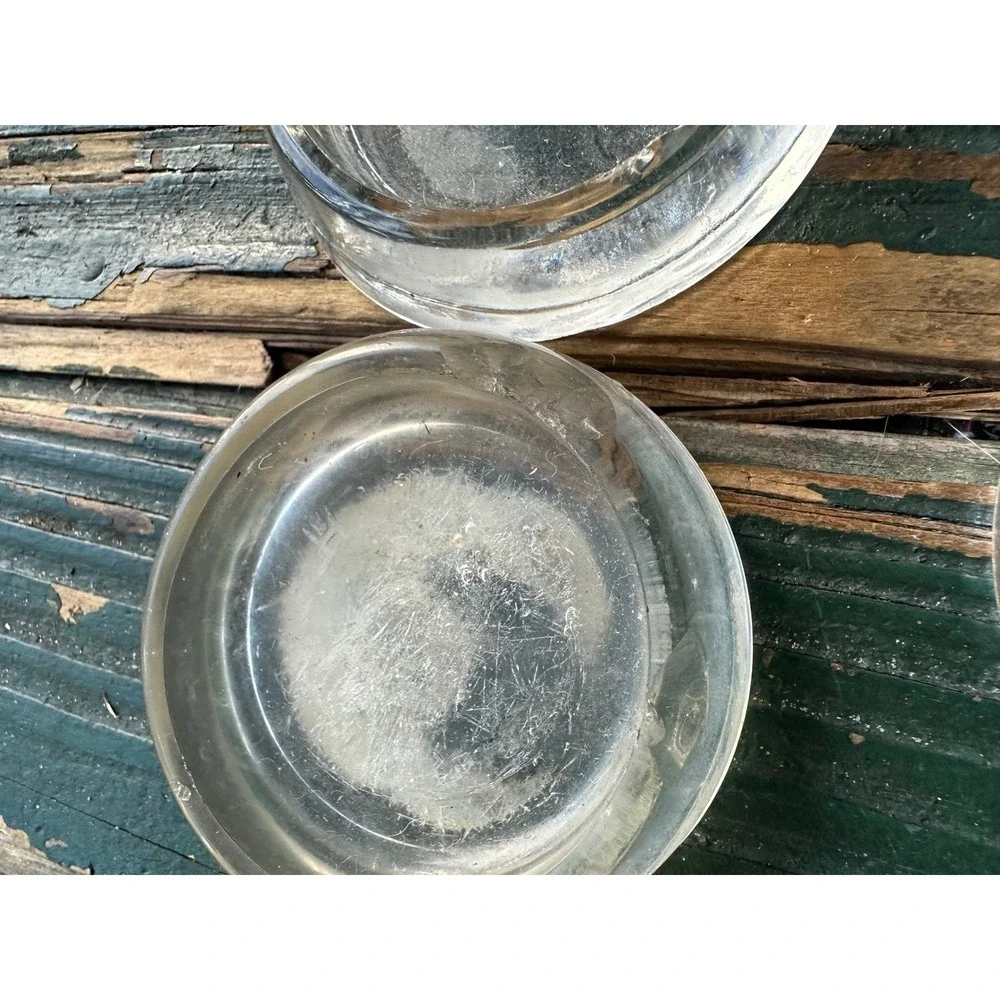 Vintage Hazel Atlas Glass Furniture Coasters Set‎ of 8 Starburst Clear Glass